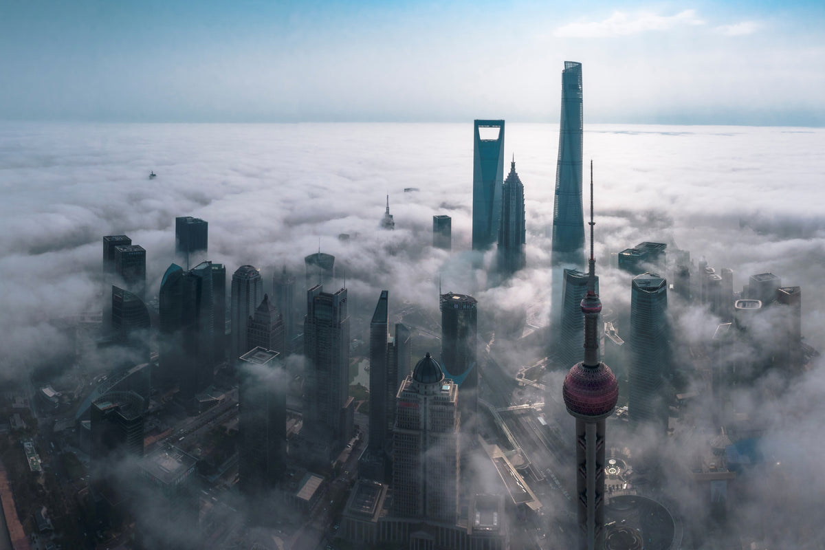 modern-3-piece-aluminium-print-shanghai-in-the-fog-from-above