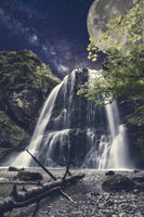 acrylic-print-full-moon-at-the-waterfall