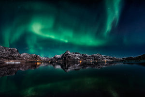 3-piece-aluminium-print-lofoten-aurora-reflection