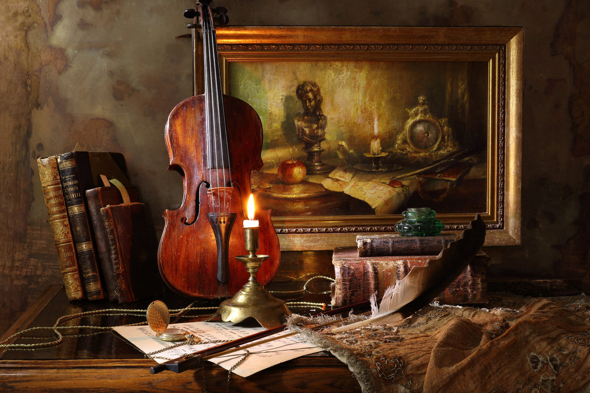 3-piece-acrylic-print-still-life-with-violin-and-painting-ii