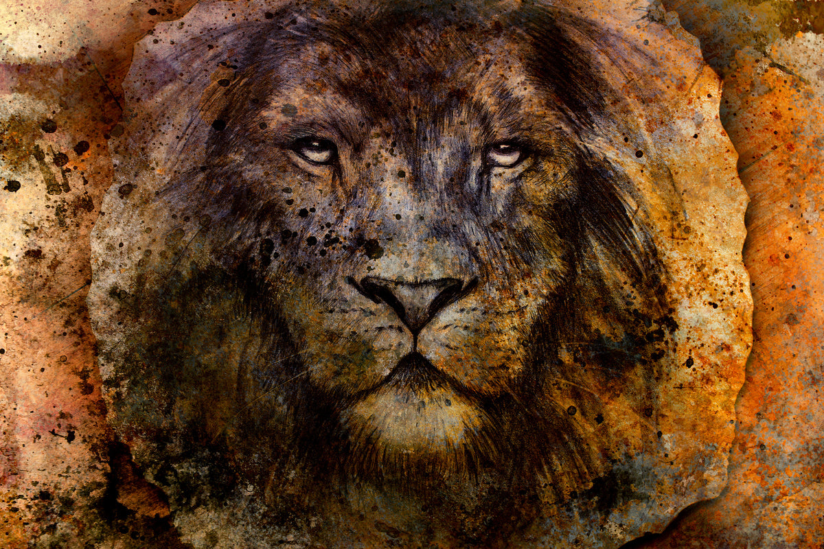 3-piece-aluminium-print-portrait-of-a-lion-ii