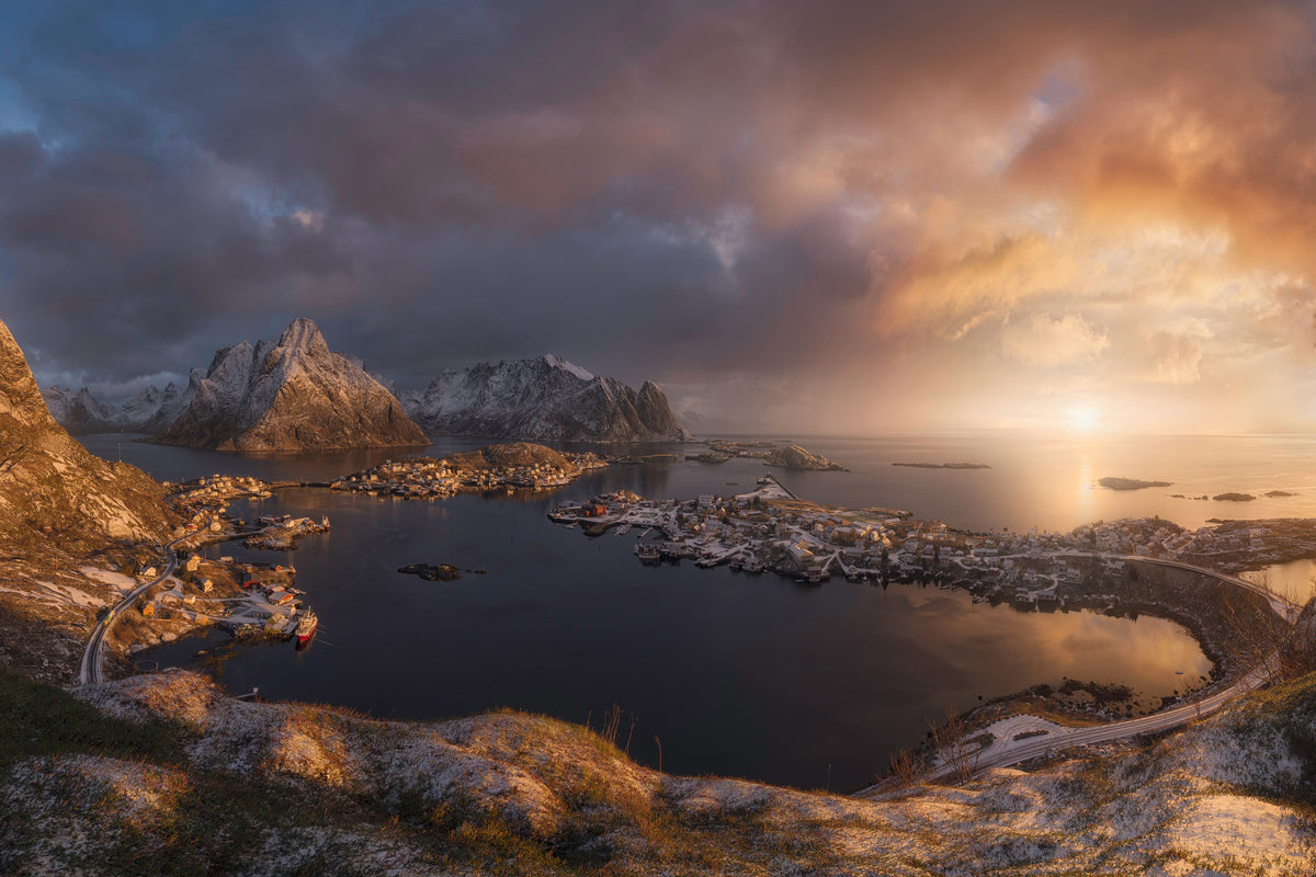 3-piece-canvas-print-sunrise-over-reine