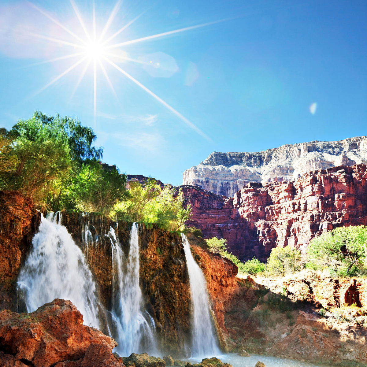 4-piece-aluminium-print-fantastic-waterfall