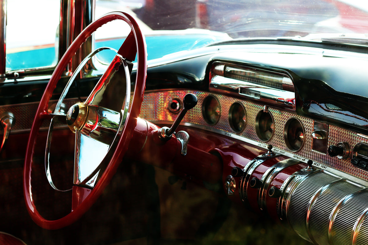 3-piece-canvas-print-interior-of-a-vintage-car