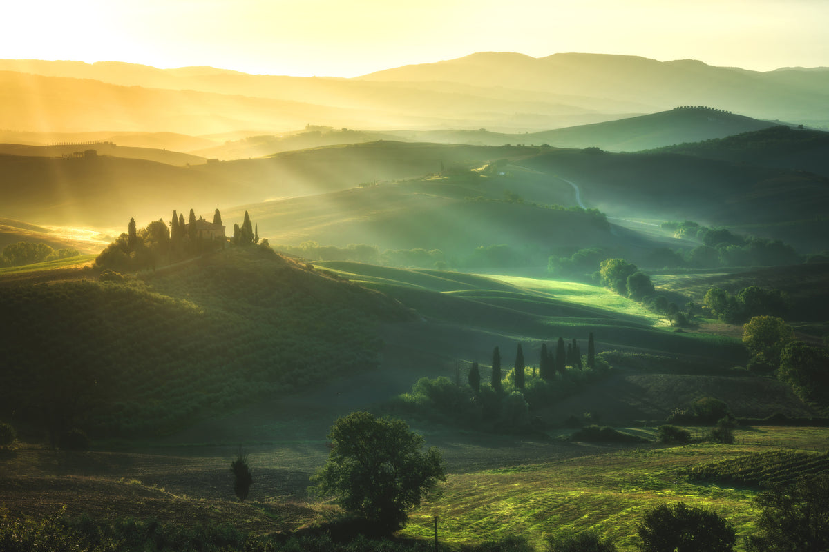 aluminium-print-tuscany-val-dorcia-sunrise
