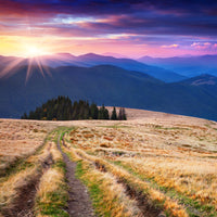 4-piece-aluminium-print-sunset-in-the-mountain-scenery
