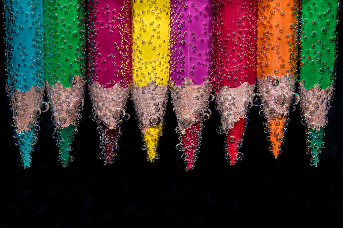 acrylic-print-crayons-in-the-water