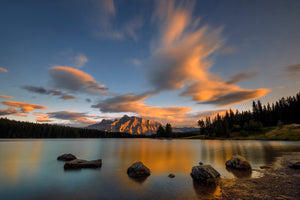 modern-3-piece-aluminium-print-two-jack-lake-sunset